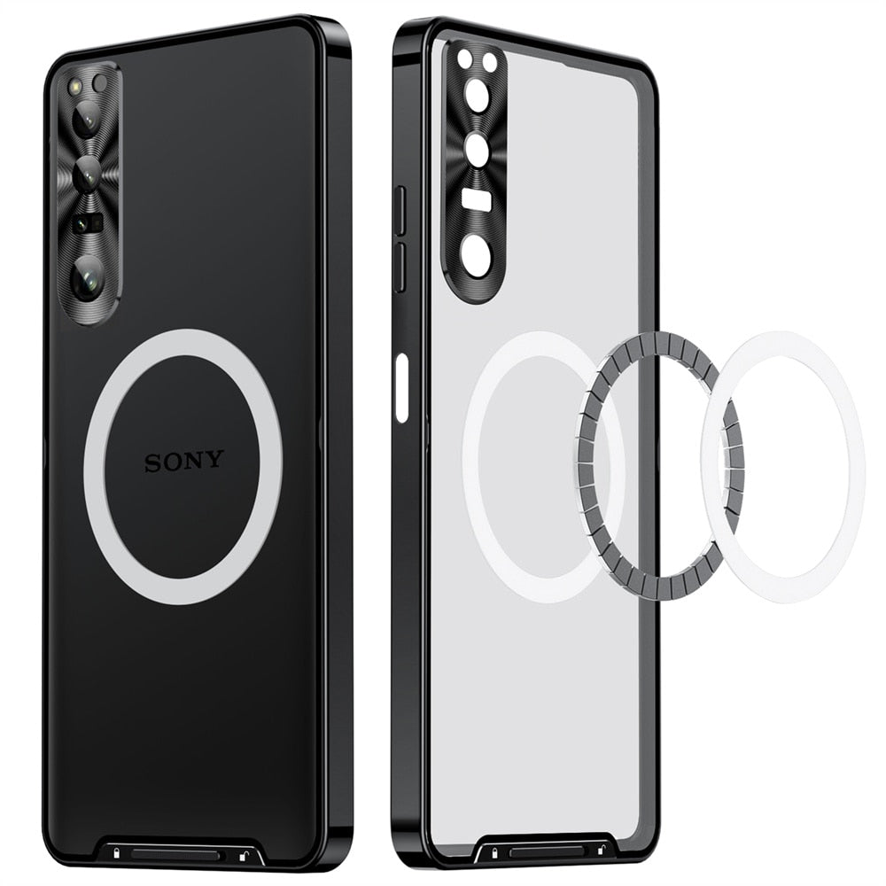 Luxury Metal Frame Phone Case For Sony Xperia 1 V Case Shockproof Full Lens Protection Cover Funda For Sony Xperia 1 10 IV Case