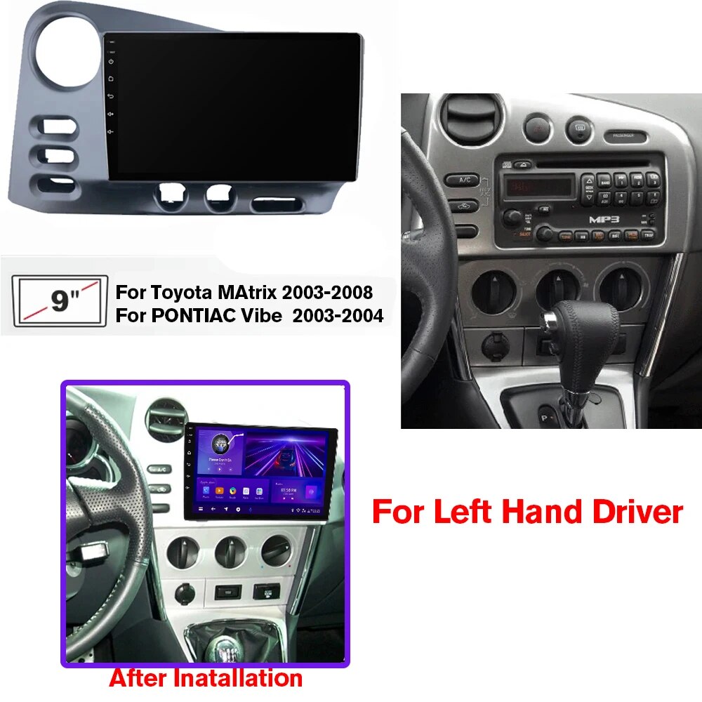 TIEBRO P1 Car Radio For Toyota MAtrix LHD 2003-2008 For PONTIAC Vibe LHD 2003-2004 6+128G Multimedia Player Carplay Headunit BT