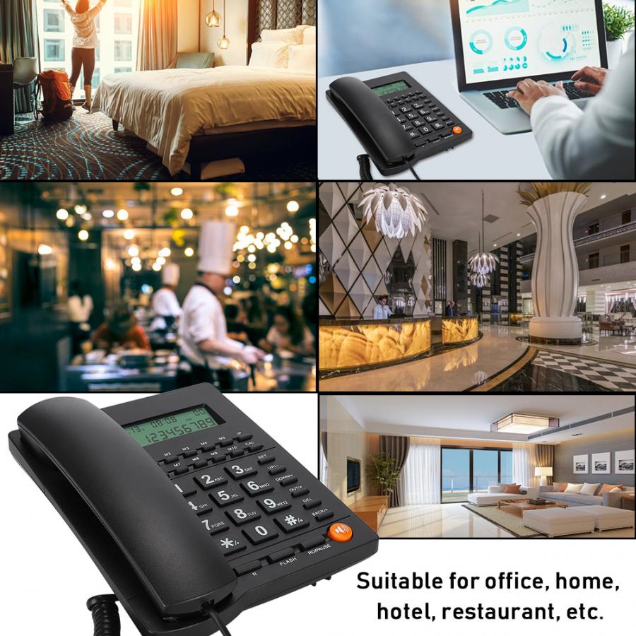 Elderly Big Button Phone Crystal Dialpad Landline Trade Call Desk Display Caller ID Telephone for Home Office Hotel Restaurant