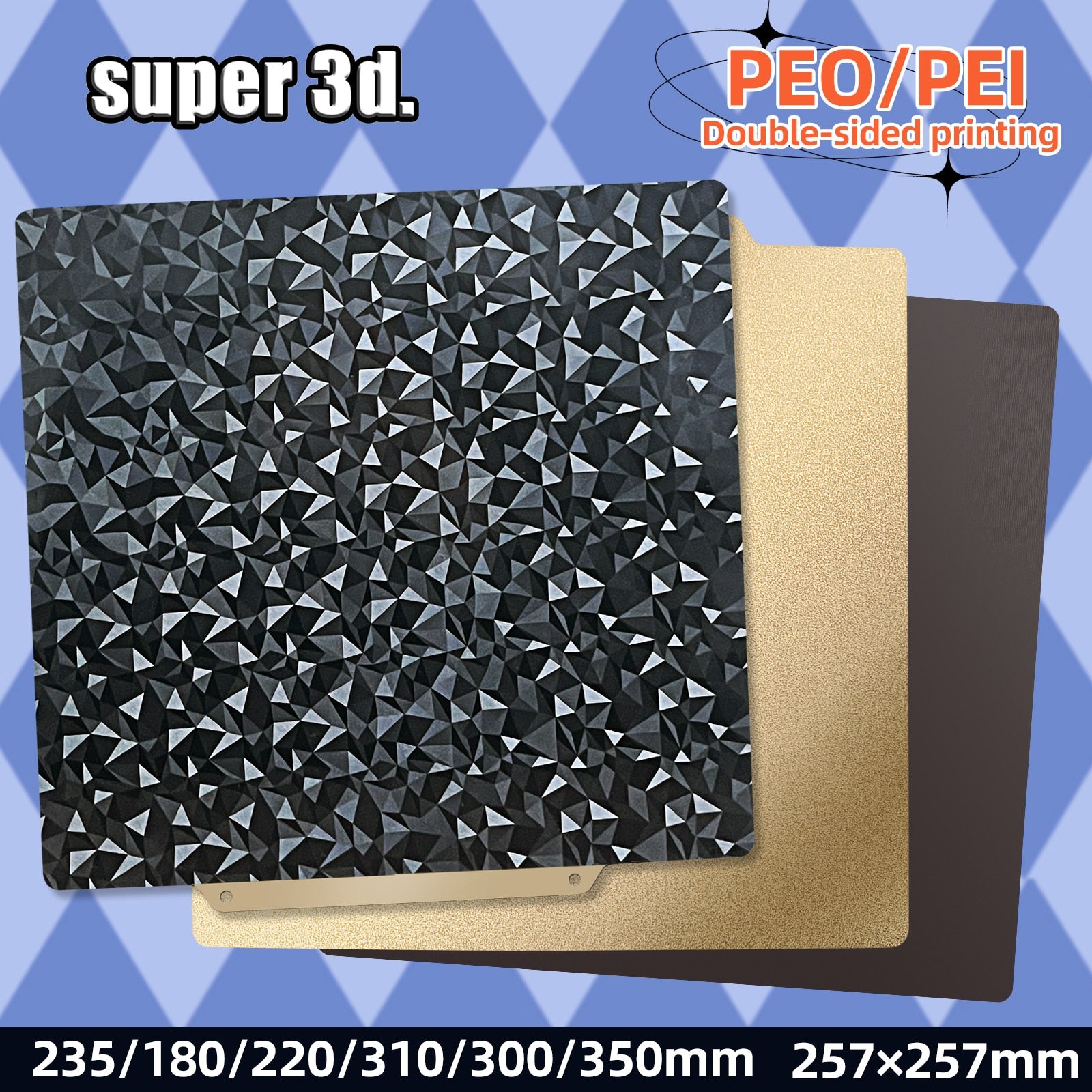 300/180/220/235/257/310mm PEO Sheet Magnetic Double Sided Steel Sheet PEI For K1 ender 3 Upgrade CR10 Ghost6 p1p PEO bulid plate
