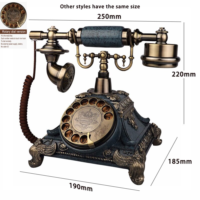 Retro Landline Telephones Wired Home Rotary Dial Classic European Style Nostalgic Old Fixed Vintage Phones