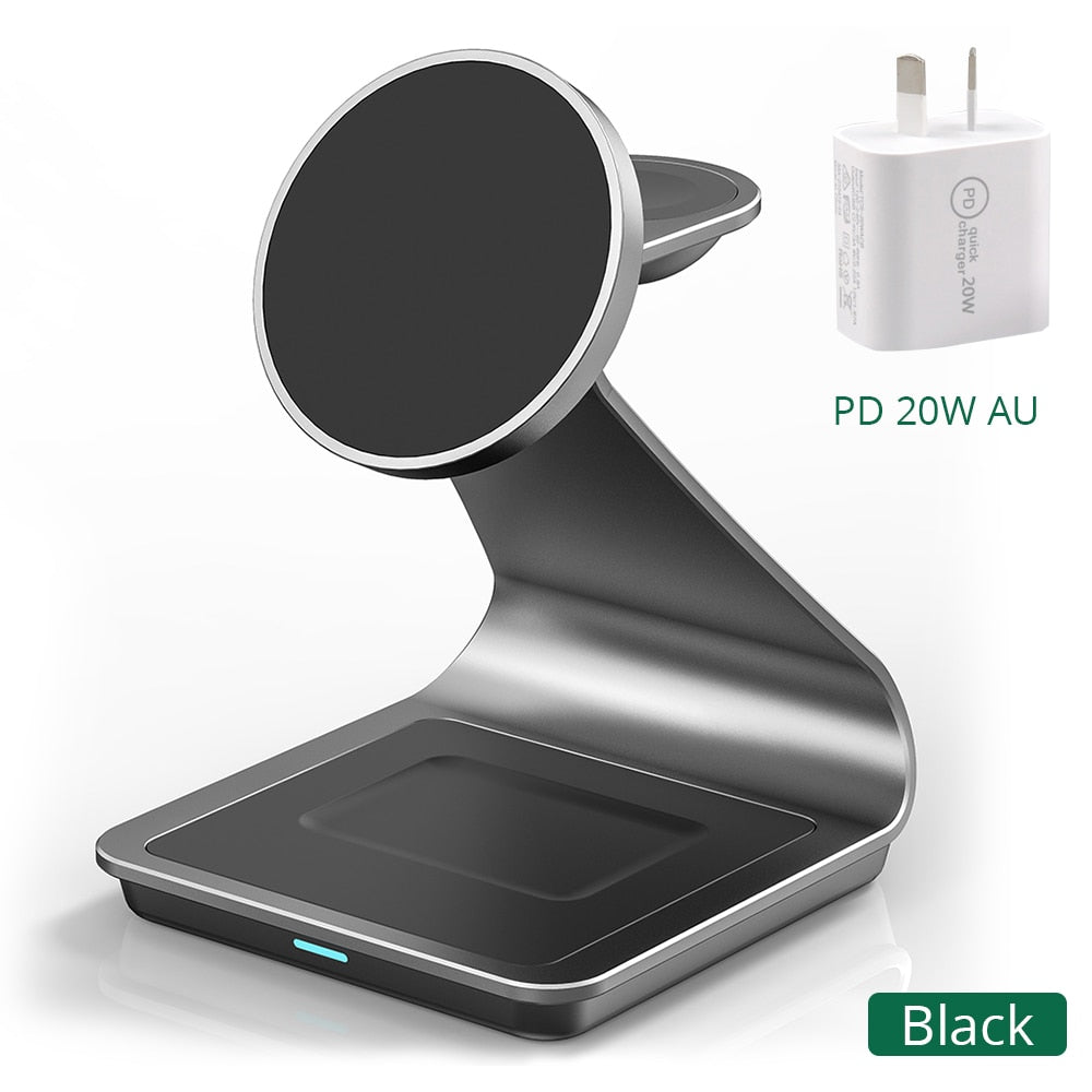 Bonola Magnetic 3 in 1 Wireless Charger for iphone 13/14 Pro max/12 30W Wireless Charging Station for Apple Watch/AirPods Pro