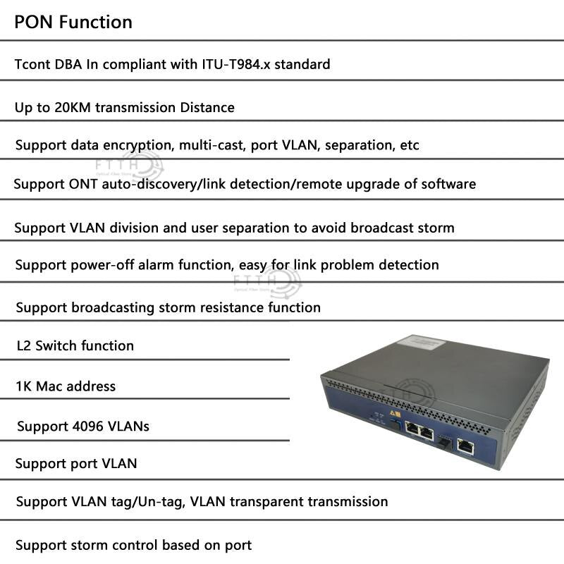 Mini GPON OLT FTTH Telnet CLI WEB Manage Function Single Port GPON OLT 1PORT GPON OLT 1:128 Compatibile GPON XPON ONU