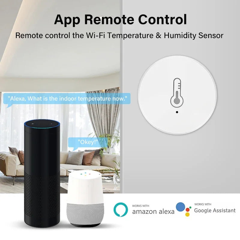 Tuya Zigbee Smart Temperature And Humidity Sensor Smart Home Hygrometer Detector via APP work with Home Assistant Zigbee Gateway