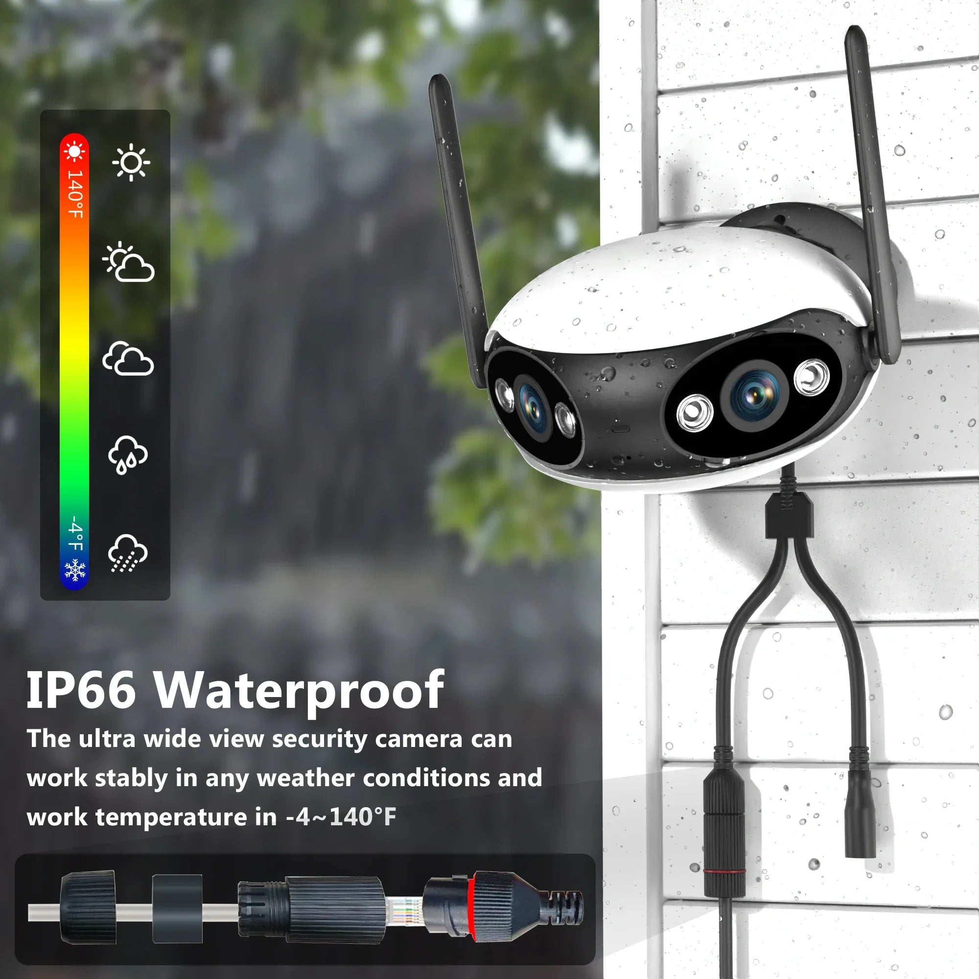 Outdoor Dual Lens Panoramic Security Camera 180° Wide Angle Wifi POE IP Camera Humanoid Auto Tracking Zoom Surveillance Cameras