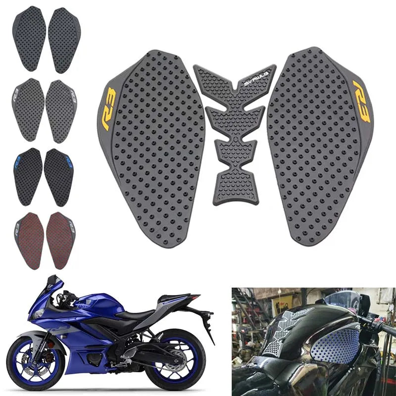 YZFR3 Motorcycle Tank Pad Protector Sticker Decal Gas Knee Grip Tank 3M For Yamaha YZF R3 2019-2023 2022 2021 Anti-slip Stickers
