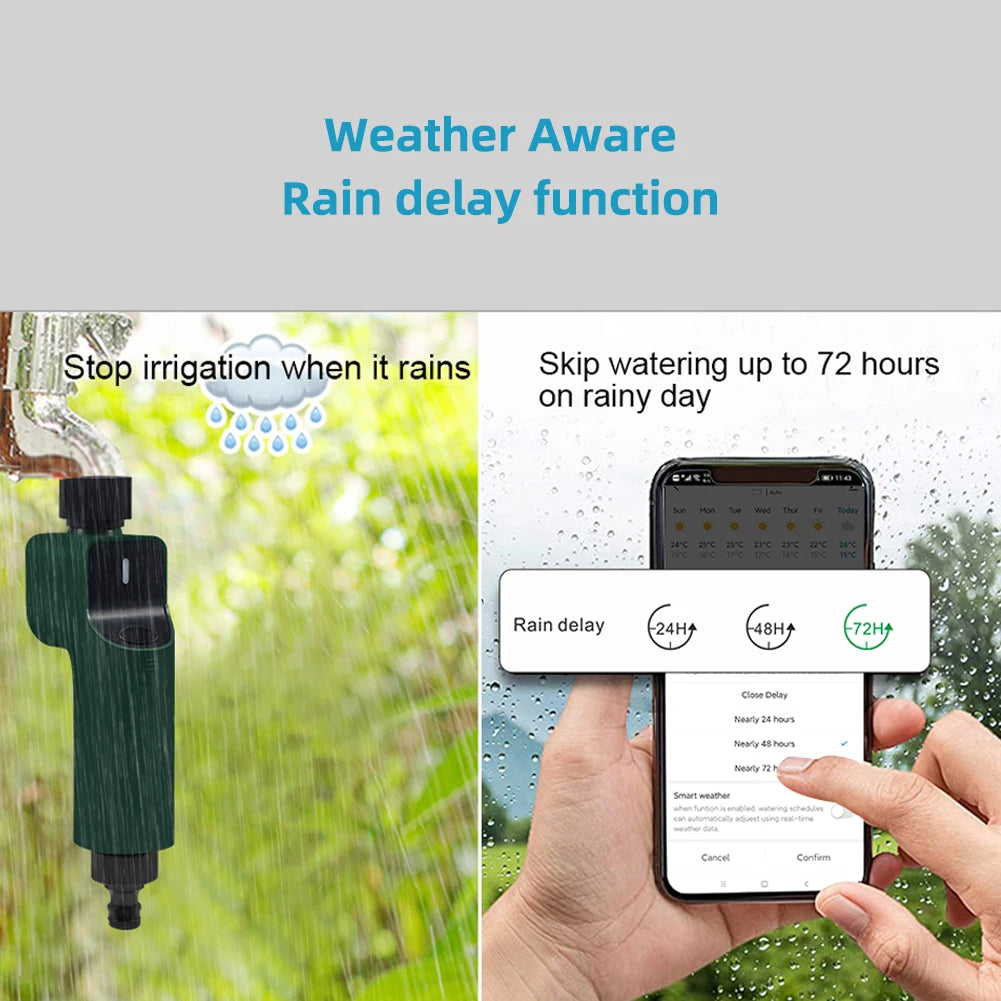 Zigbee Tuya Irrigation System Smart Watering Timer APP Programmable Sprinkler with Rain Delay Drip for Outdoor Lawn Garden Yard