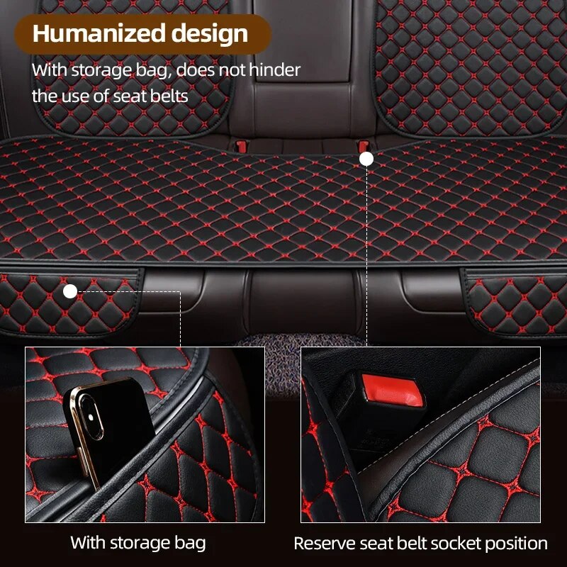 PU Leather Car Seat Cover Universal Seat Cushion Auto Chair Protective Cover Auto Protector Pad with Storage Pocket