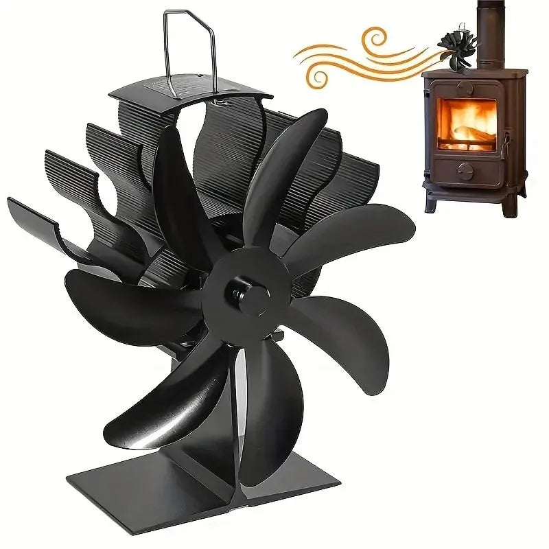 Home Silent 7-Blade Thermal Powered Fireplace Fan Heating Circulation Fireplace Heater Fan