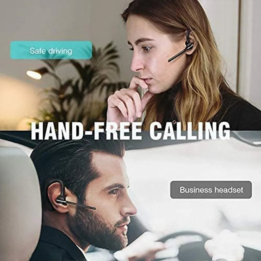 Bluetooth Earpiece with CVC8.0 Noise Cancelling Mic Mute Key Hands-Free Earphones for Cell Phones PC Laptop Business Office