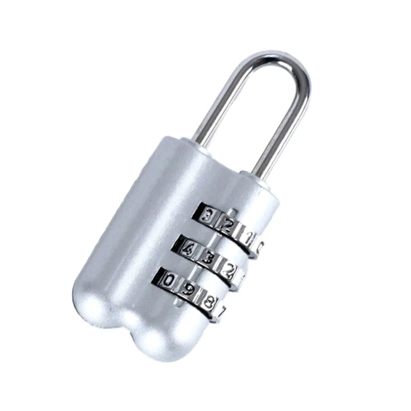 Mini 3 Digits Password Lock Zinc Alloy Resettable Number Combination Code Padlock for Travelling Bag Home Office Door Security