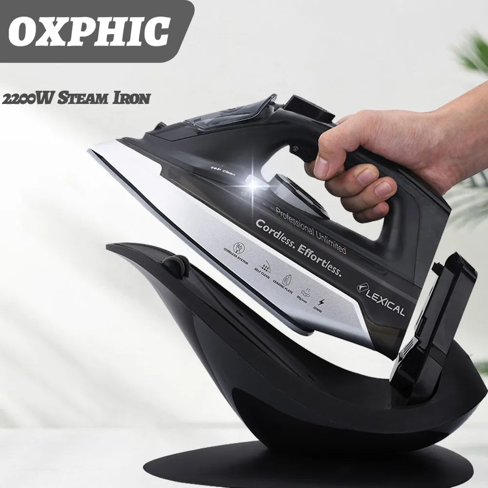 Professional Steam Iron for Clothes Ironing Machine with Stand 2200W Ceramic Plate Self Clean Function