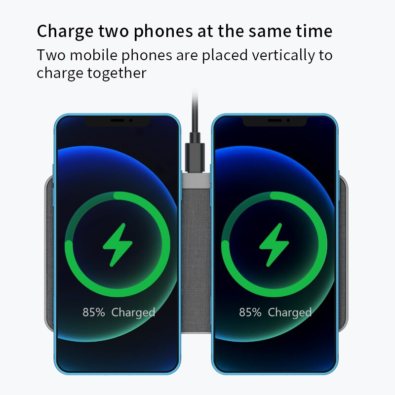 30W Dual 15W Wireless Charger Pad for iPhone 14 13 12 11 Pro XS XR X Samsung S21 S22 Airpods 3 Pro 2 In 1 Fast Charging Station