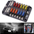 Car Boat Fuse Box Holder Fuse Holder Block & Indicator 12V 6 With 12 36V Ways Panel Board Warning Distribution Ways P Q9E7