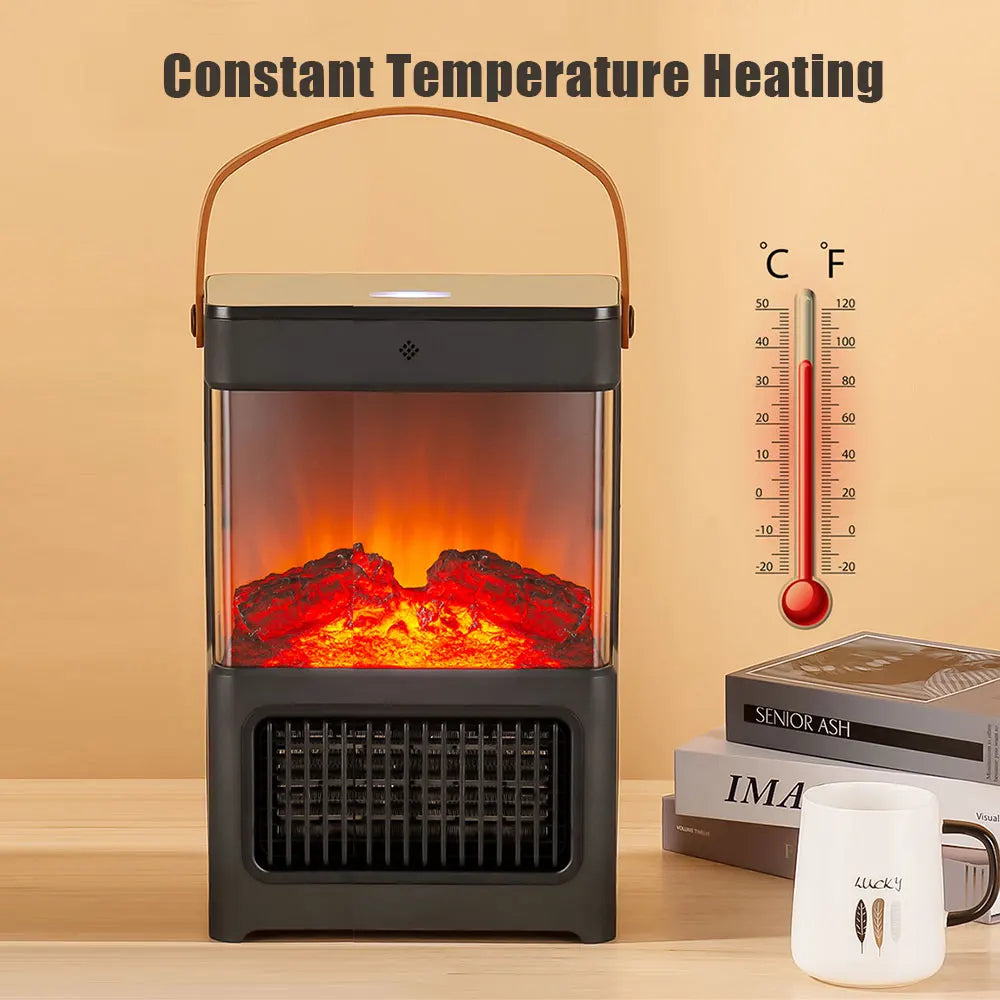 Electric Heater Fireplace Light 2000W Portable Heater Fan, w/Display Screen Remote Control,PTC Heating, 3-speed Adjustable,Home