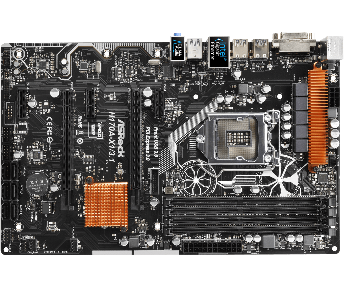 LGA 1151Motherboard ASROCK H170A-X1/3.1 Motherboard Intel H170 DDR4 64GB PCI-E 3.0 SATA III DVI ATX For 6th Gen Core i7i5i3 cpus