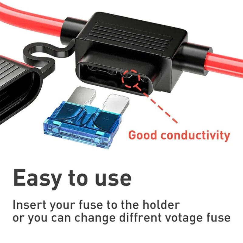 Car Fuse Holder Mini Blade Adapter Splash-proof Box for 12V 30A In Line Cutoff Switch Socket Damp Proof Waterproof Fuse Socket