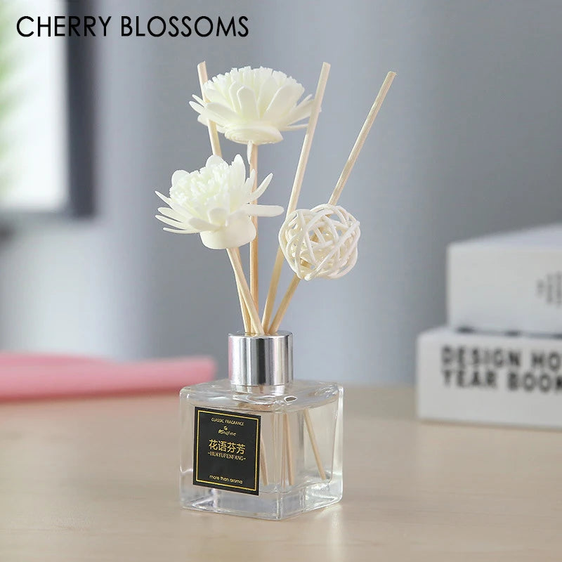 Elegant Decoration Fresh Air Long-lasting Scent Reed Diffuser Improve Air Quality Natural Fragrance Glass Bottle Aromatherapy