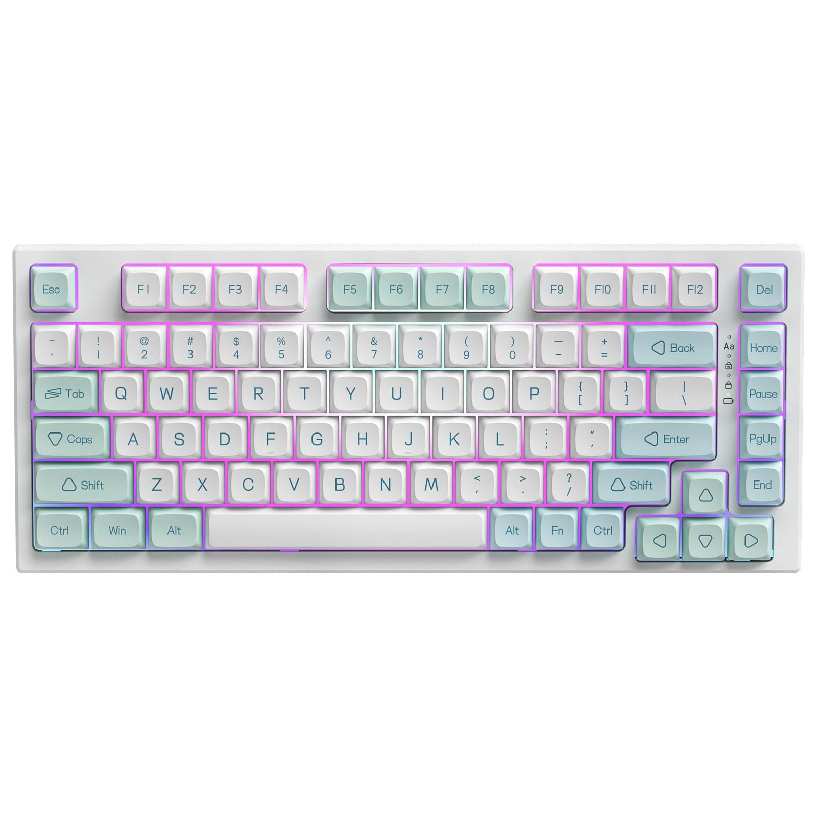 YUNZII YZ75 White 75% Hot Swappable Wireless Gaming Mechanical Keyboard, RGB Backlights, BT5.0/2.4G/USB-C, for Linux/Win/Mac