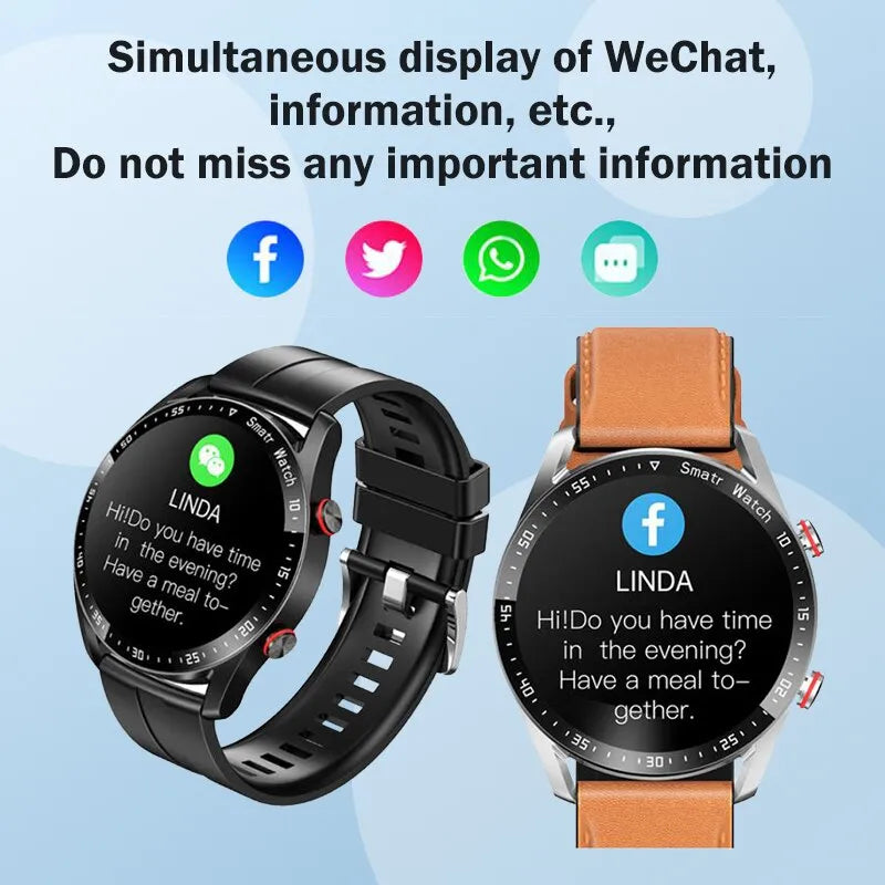 Smart Watch Bluetooth Call Ecg Ppg Full Touch Screen Weather Call Information Reminder Multi Voice Sports Mode Smart Bracelet