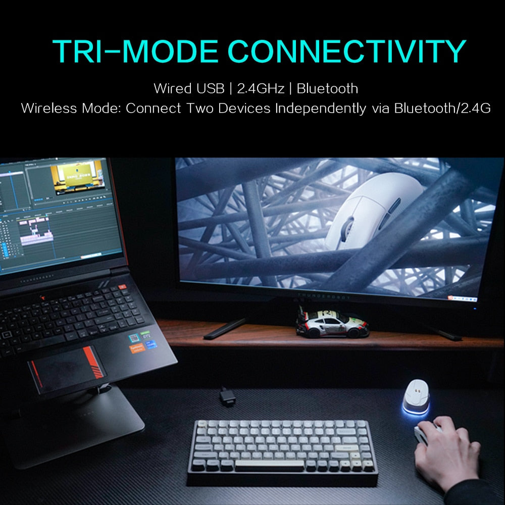 Thunderobot ML903 Wireless Gaming Mouse With Charging Dock PAW3395 Nordic MCU 26000DPI 650IPS 4KHZ Polling Rate Max For Gamer