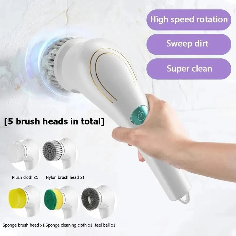 Xiaomi5-in-1Multifunctional Electric Cleaning Brush usb charging Bathroom Wash Brush Kitchen Cleaning Tool Dishwashing Brush Bat
