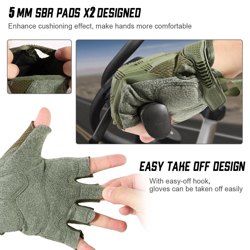 Fingerless Glove Motorcycle Half Finger Gloves Touch Screen Motorbike Motocross Moto Riding Cycling Racing Biker Protective Gear