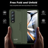 Shockproof Armor Case for Samsung Galaxy Z Fold 4 Built-in Kickstand Full Hinge Protection Rugged Protective Screen Protector