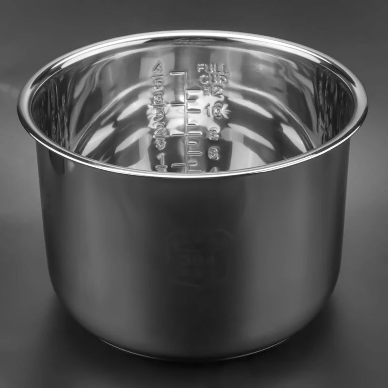 6L Pressure Cooker Inner Pot Rice Pressure Cooker Liner Stainless Steel Inner Pot Minute Pressure Cooker Liner