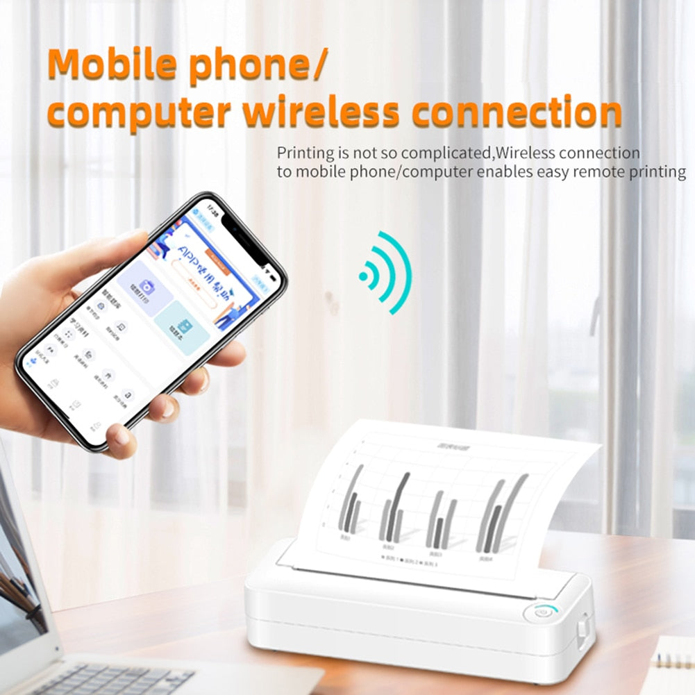 A40 Portable Thermal Printer A4 Paper Photo Printer USB Bluetooth Direct Transfer Wireless Mobile Phone Printer for IOS Android