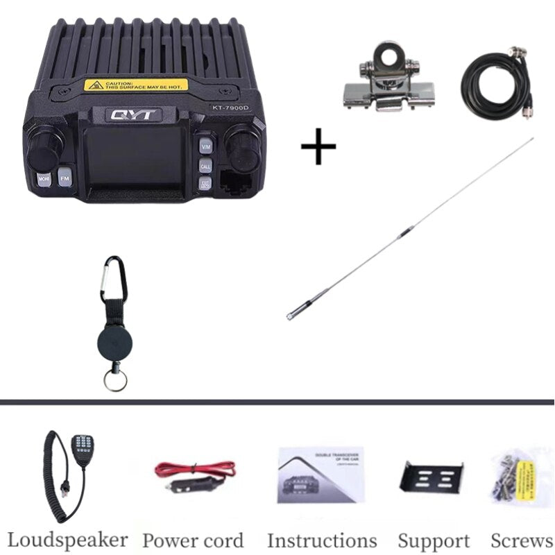 QYT KT7900D 2023 VHF UHF New Mini Mobile Car Transceiver 4 Bands Mobile Radios 25W Quad Band 144 220 350 440MHz Truck Ham Radio