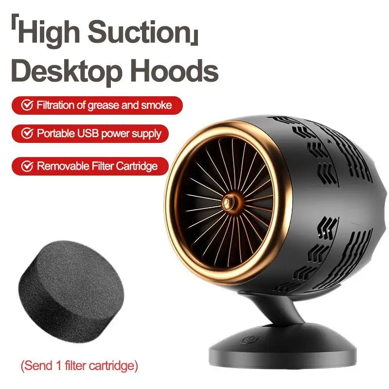 Desktop Range Hood USB Charging Portable Kitchen Exhaust Fan Ventilation Cabinet Kitchen Gadgets Desktop Home Appliances