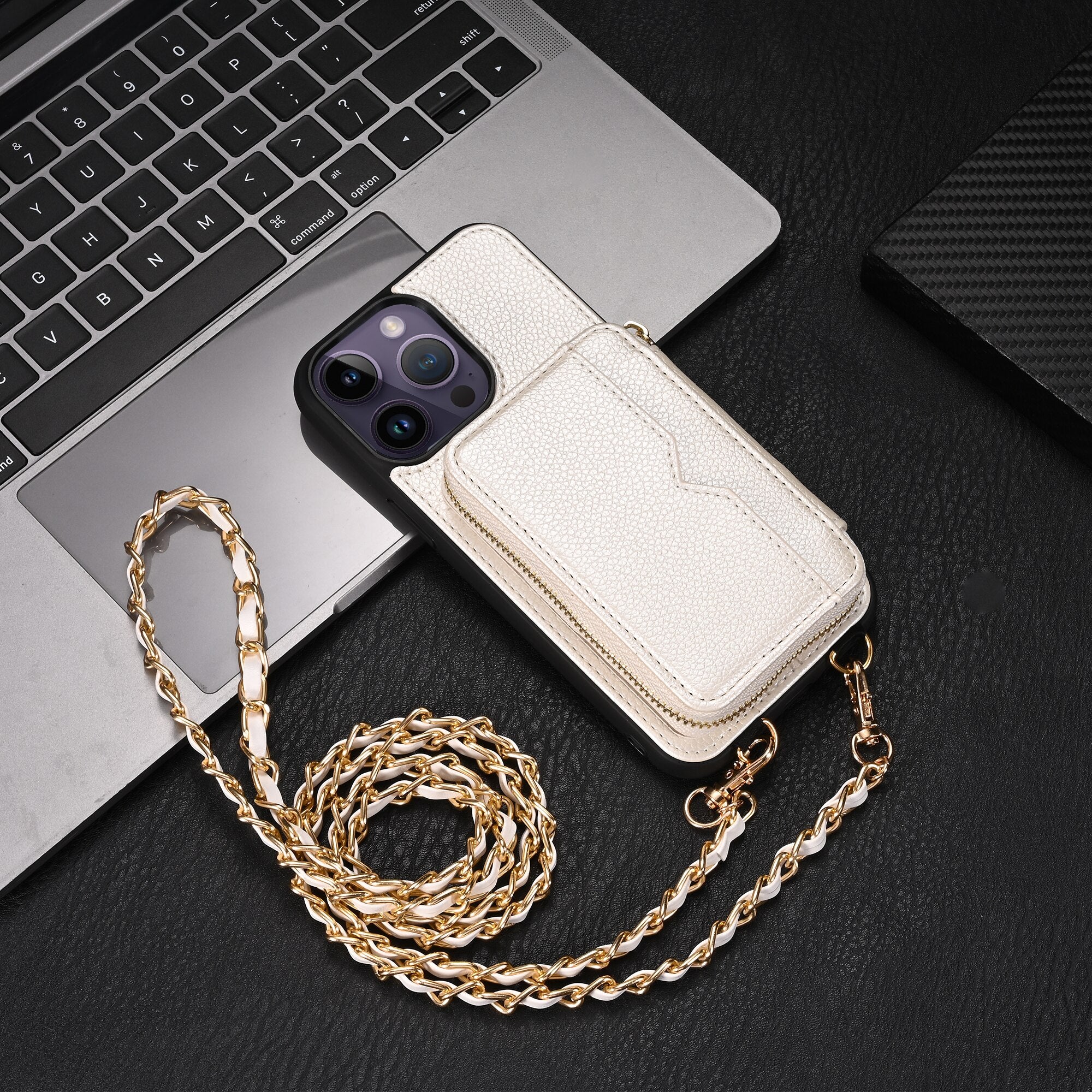 Phone Case For iPhone 14 13 Pro Max PU Leather Shockproof Full Cover With Holder Crossbody Lanyard Card Slot Multifunctional Bag