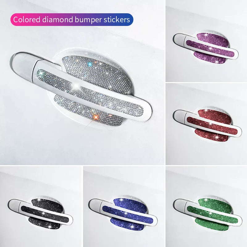 Diamond Universal Car Door Handle Sticker Decal Warning Auto Strip Driving Safety Bling Car Accessories for Woman Wholesale