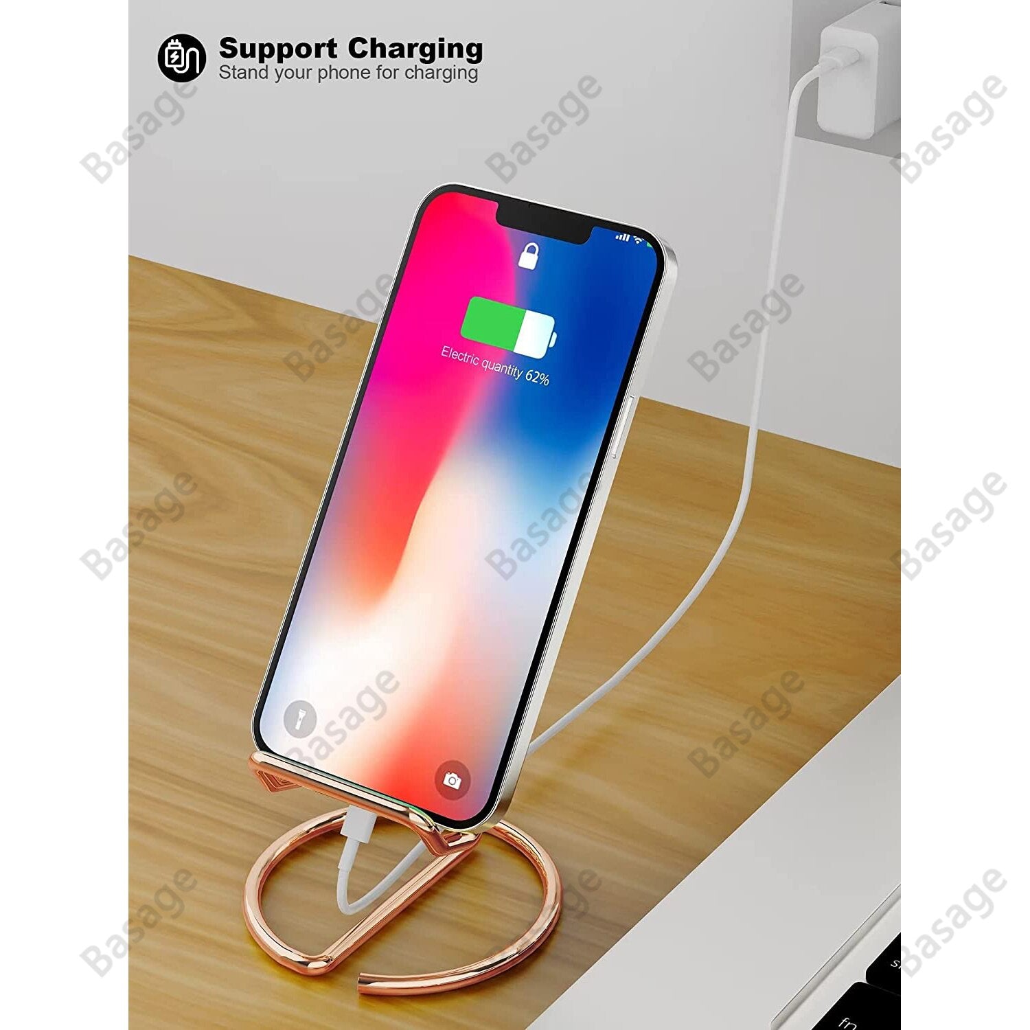 Cell Phone Stand for Desk, Business Card Holder,Cute Metal Cell Phone Stand, Metal Wire Cellphone Cradle Dock for Phone Tablet