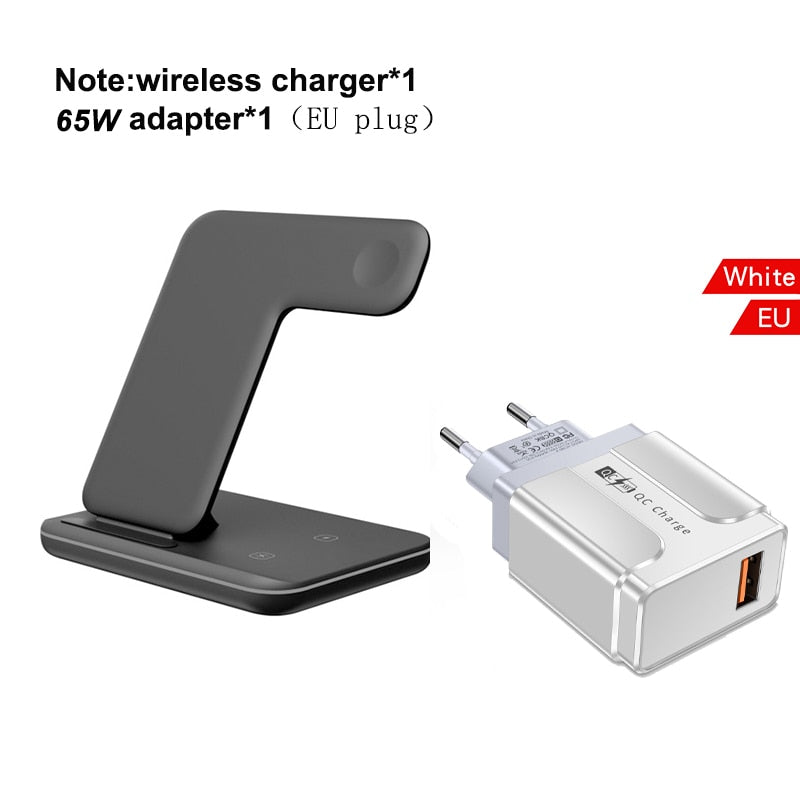 3 in 1 Wireless Charger Stand 15W Qi Fast Charging Dock Station for Apple Watch iWatch S8 AirPods Pro For iPhone 14 13 12 XS XR