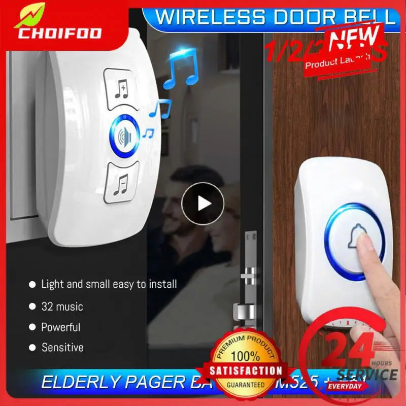 1/2/3PCS Home Wireless Doorbell 433Mhz Welcome Friend Smart Doorbell 150Meters Long Distance 32 Songs 4 Level Volumes Door