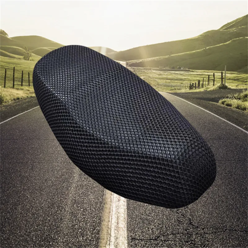 Electric Vehicle Motorcycle Cushion Cover Summer Heat Insulation Breathable Honeycomb Mesh Sunscreen Non-slip Cushion Cover