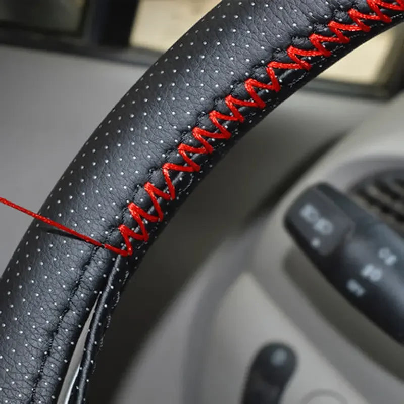 Universal Car Steering Wheel Stitch On Wrap Cover DIY Sewing Breathable and Anti Slip