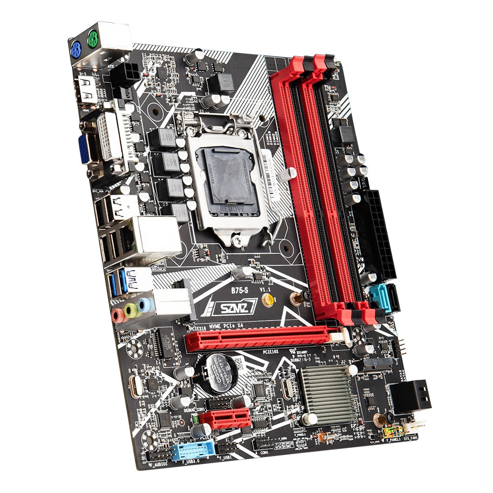 SZMZ B75-S LGA 1155 Motherboard Set Intel NVME M.2 SSD Support 4*DDR3 PC Memory Dual Channels USB3.0 SATA3.0 Interface