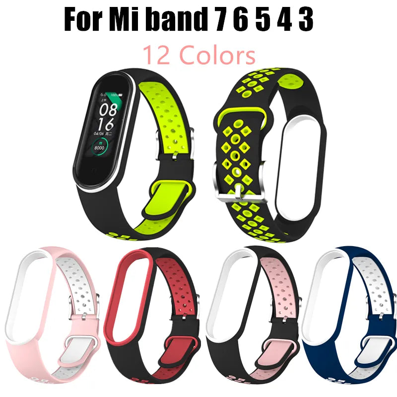 For Mi Band 7 6 5 4 3 Sport Strap Replacement Wristband MiBand 7 6 5 3 4 Bracelet Wrist miband 5 Strap for xiaomi Mi Band 4 5 3