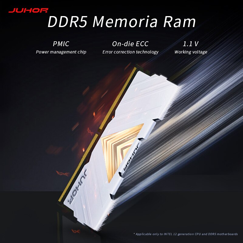 JUHOR Memoria ram DDR5 8GB 16GB 32GB 4800MHz  5600MHz 6000MHz 6400MHz 6800MH8GBX2 16GBX2 DIMM Desktop Computer Gaming Memory Ram