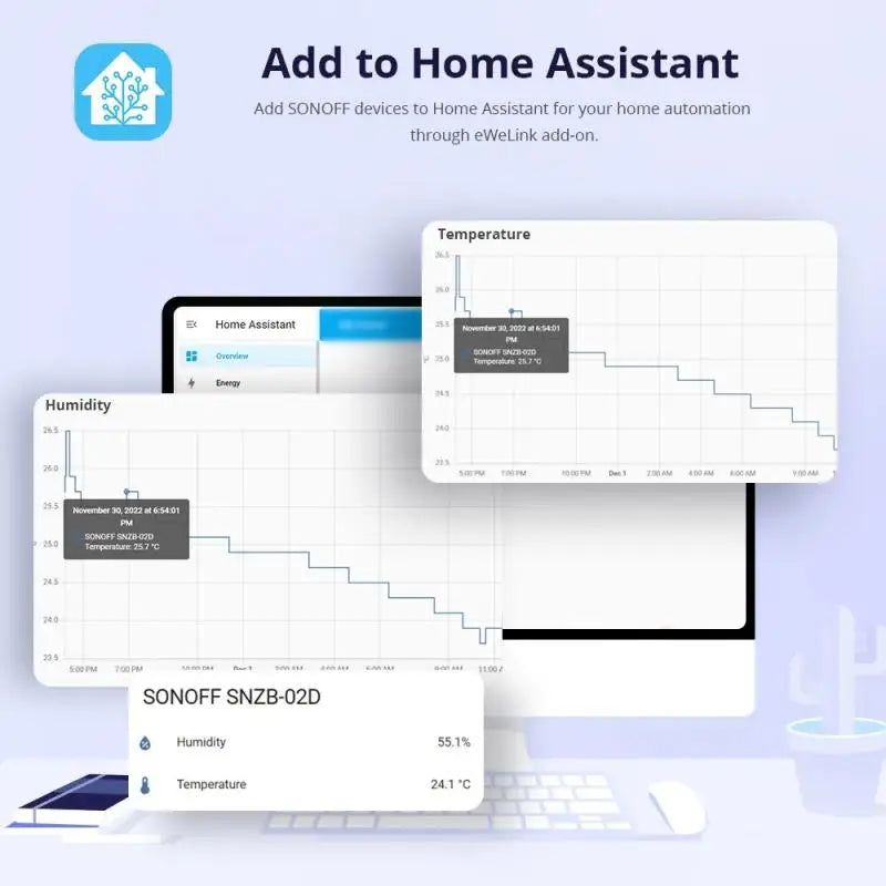 SONOFF SNZB-02 Zigbee Temperature Sensor SNZB-02D Smart House eWelink Real-time Monitor Work With Alexa Google Home Alice