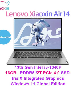2023 Lenovo Laptop Xiaoxin Air 14 13th Intel I5-1340P 16GB RAM 1TB/2TB SSD 14-Inch 120Hz 100%sRGB IPS 400Nits Screen Notebook