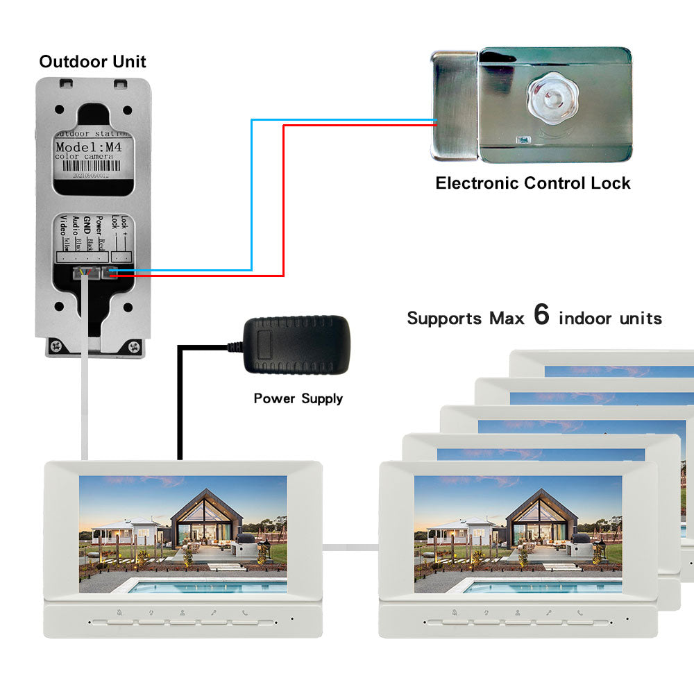 Anjielosmart 7 Inch Video Porteiro Intercom Smart Home Security Protection System Interfone Doorbell Camera for Apartment Domofo