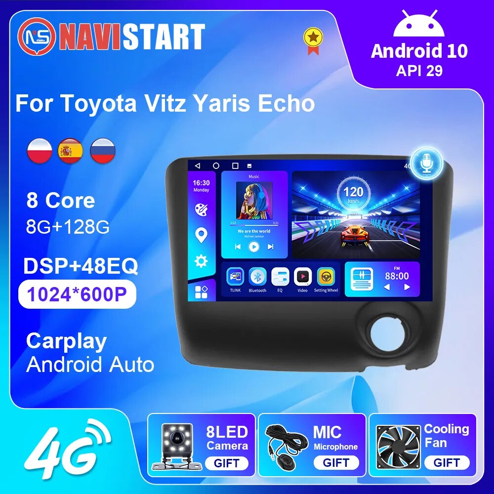 NAVISTART for Toyota Vitz Yaris Echo 1999-2005 2din Car Radio Multimedia Video Player Navigation Intelligent System 7 Inch Navi