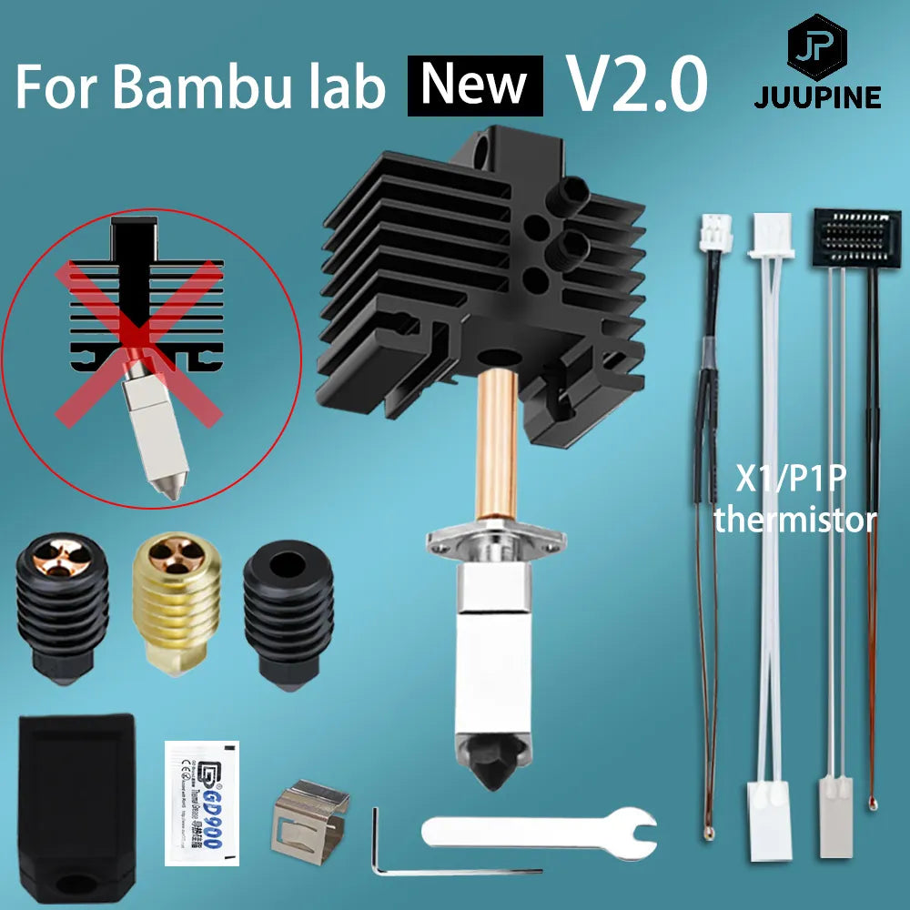p1p Upgrades For Bambu Lab P1P Hotend Bi Metal Heatbreak Lab x1 Hotend Bi Nozzle P1P Thermistor CHT Nozzle For Bambu Hotend X1C