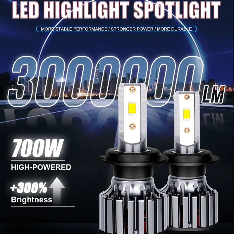 700W 300000LM H4 H7 Led Car Headlight Bulb Canbus 5570 CSP 6000K Cars Light HB3 HB4 9005 9006 H1 H8 H9 H11 9012HIR2 Fog Lamp Bu
