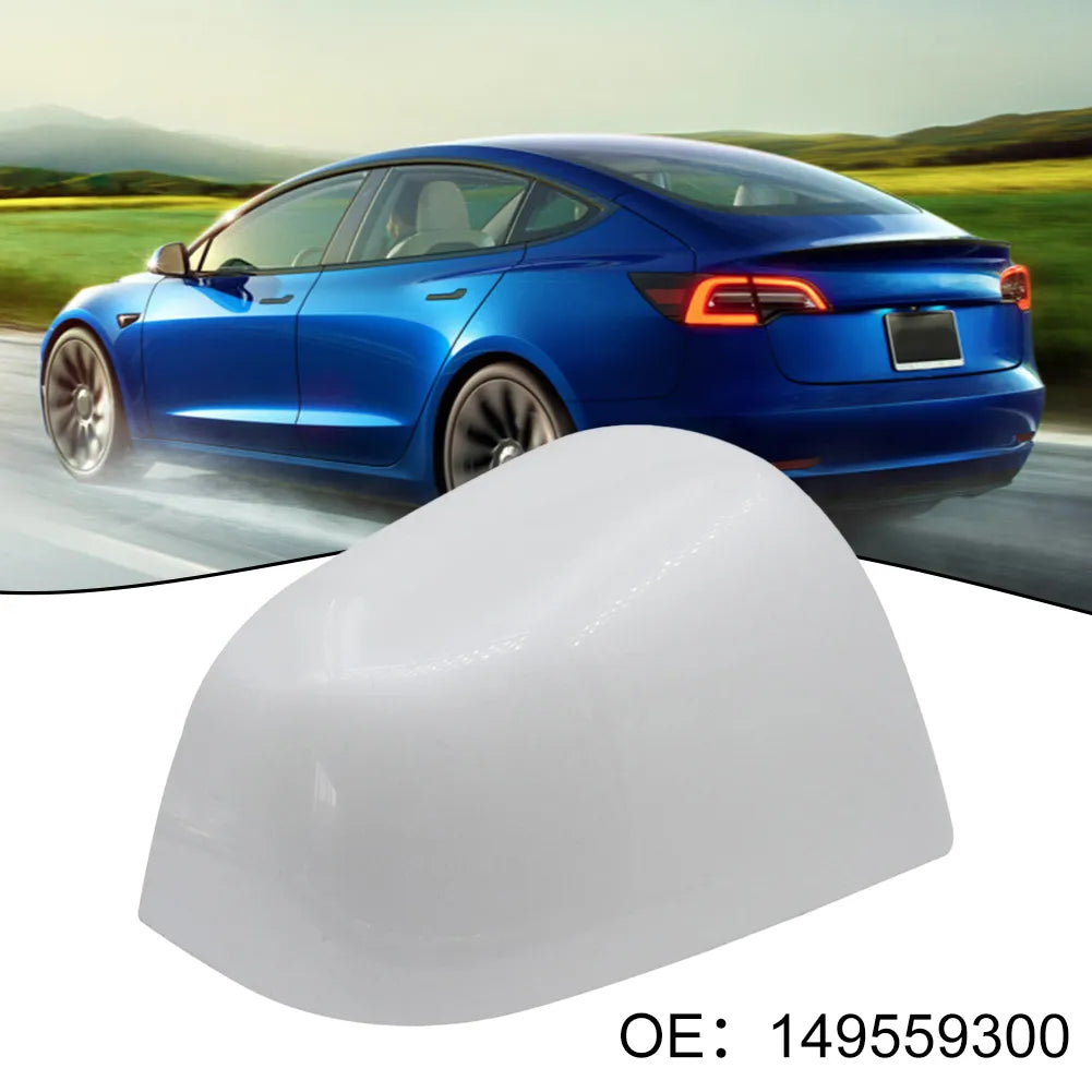 For Tesla Model Y 2021 2022 2023 Rear Mirror Cap Left Right Side Door Wing Mirror Cover White 1495594-00-A