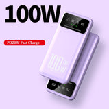 100W Super Fast Charging Power Bank 20000mAh Portable Charger External Battery Pack Powerbank for iPhone Xiaomi Huawei Samsung